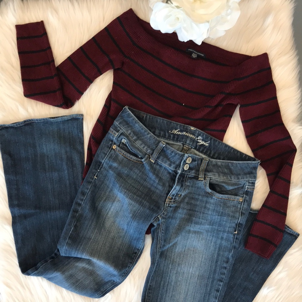 TWO American Eagle Set | Sz 4 Jeans | Sz M Top
